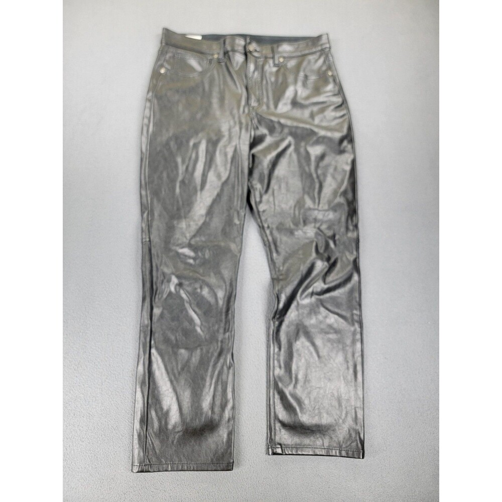 GAP Pants Womens 31 Black Vintage Slim High Rise Faux Leather Coated Modern